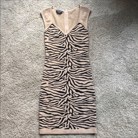 bebe Dresses & Skirts - BEBE Tan Zebra Dress